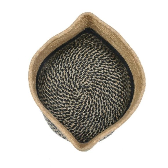 Jute Basket | Black Zigzag, Circle | 11 Inches | Pack of 2 - Picture 3 of 5